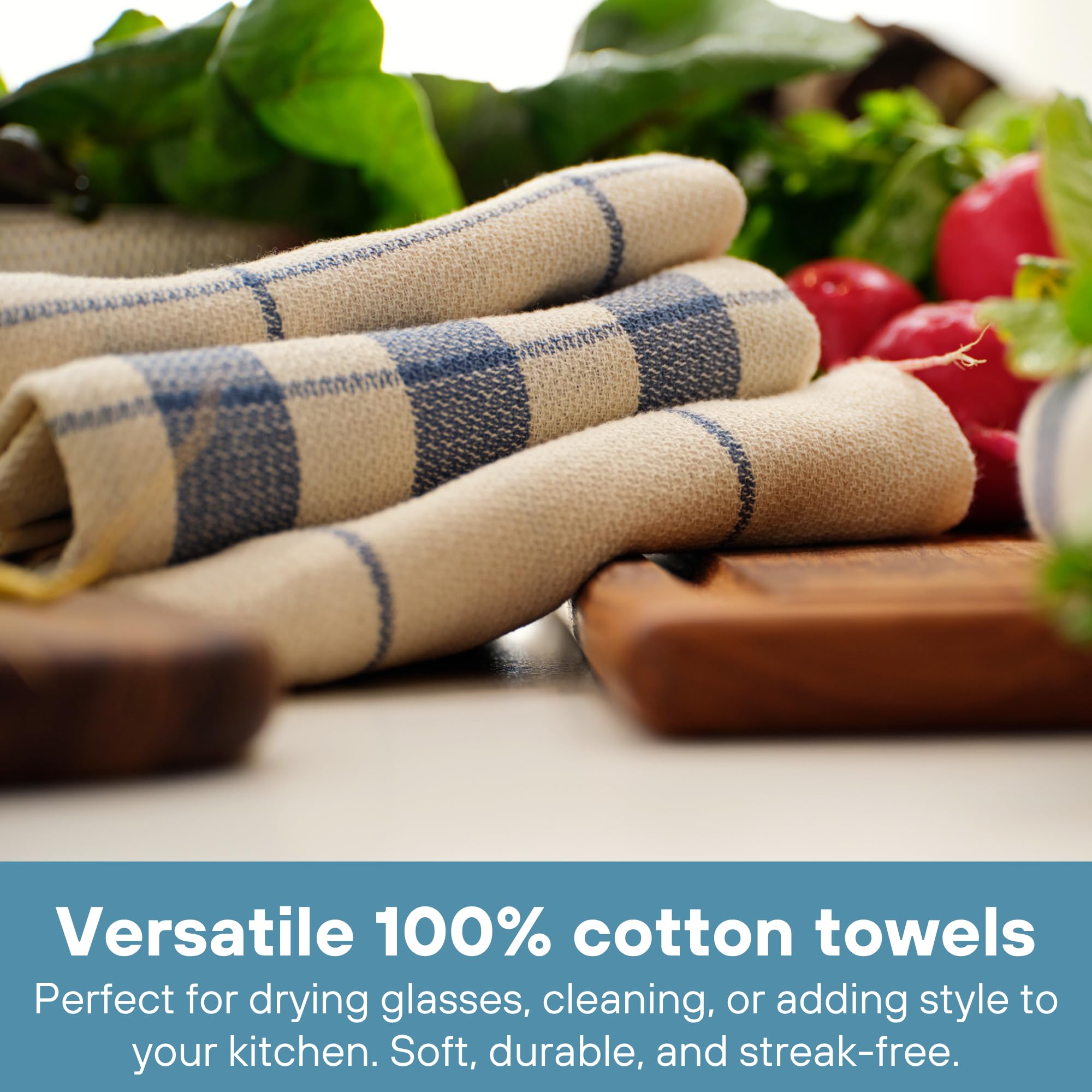 MEEMA towel in use drying dishes demonstrating quick absorbency and durability