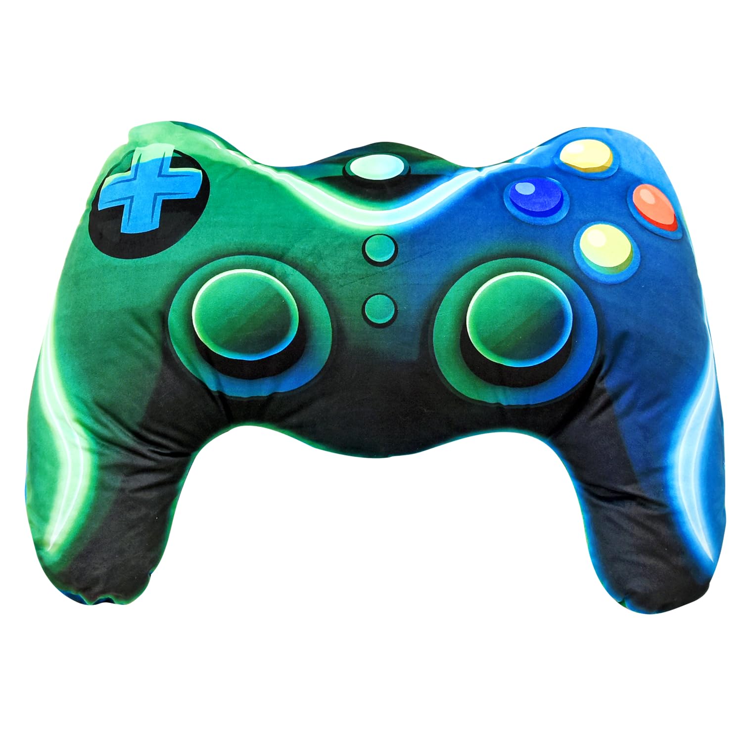 Meeting Story front view of controller pillow shows playful design and comfy support