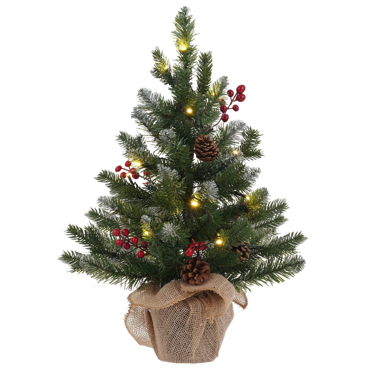 MEETYAMOR front view prelit tabletop tree showing compact festive presence
