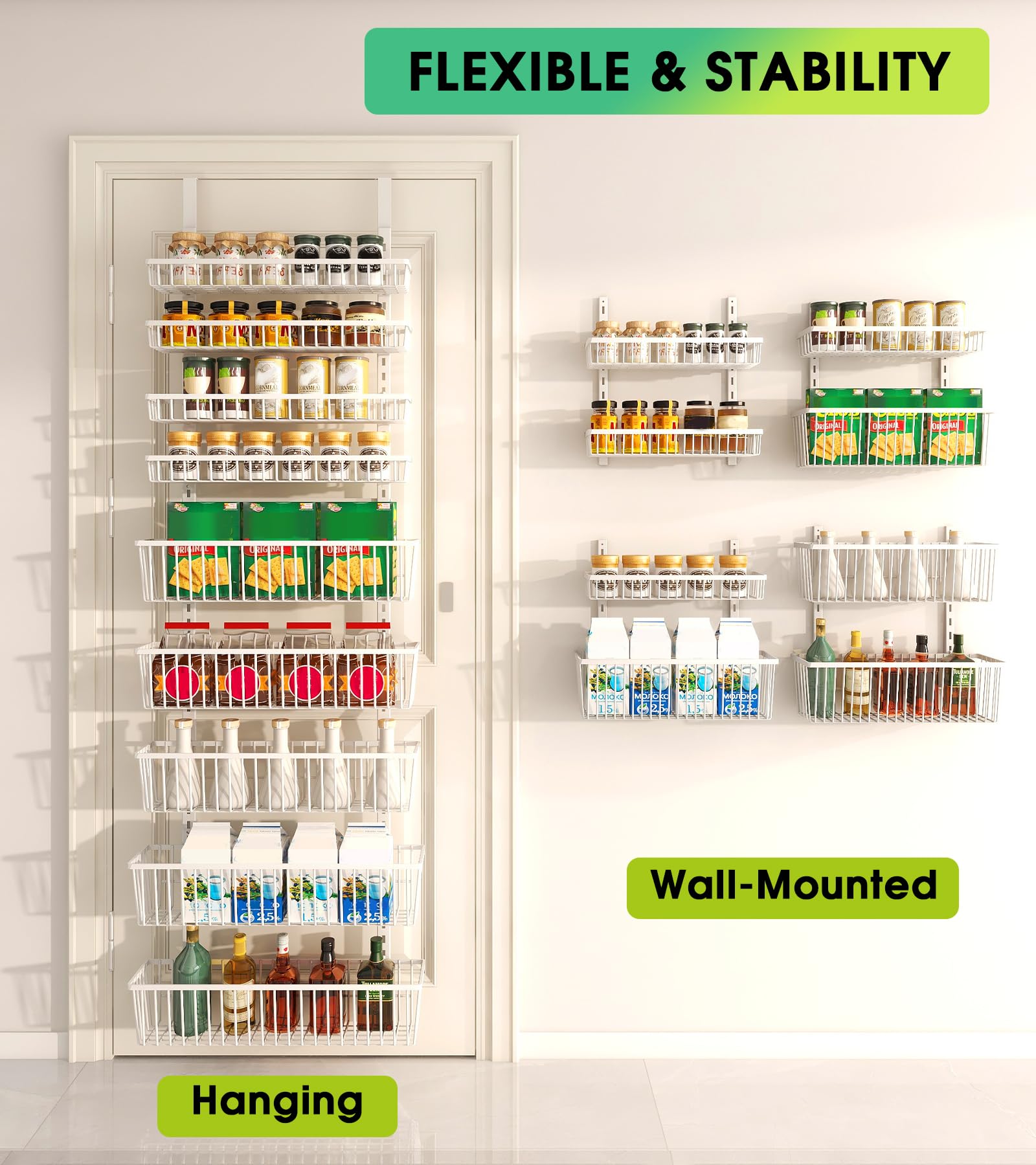 Mefirt installed over a door displaying space-saving vertical storage benefit