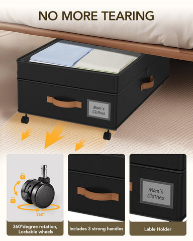Megapuxin sliding under bed demonstrating easy access and space saving