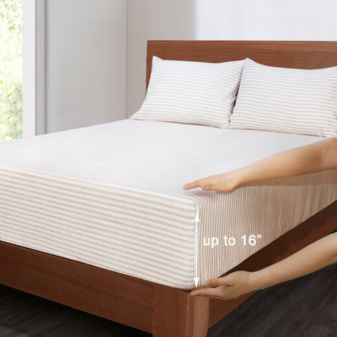 Mejoroom styled bedroom with sheet set installed demonstrating hotel-look and inviting sleep