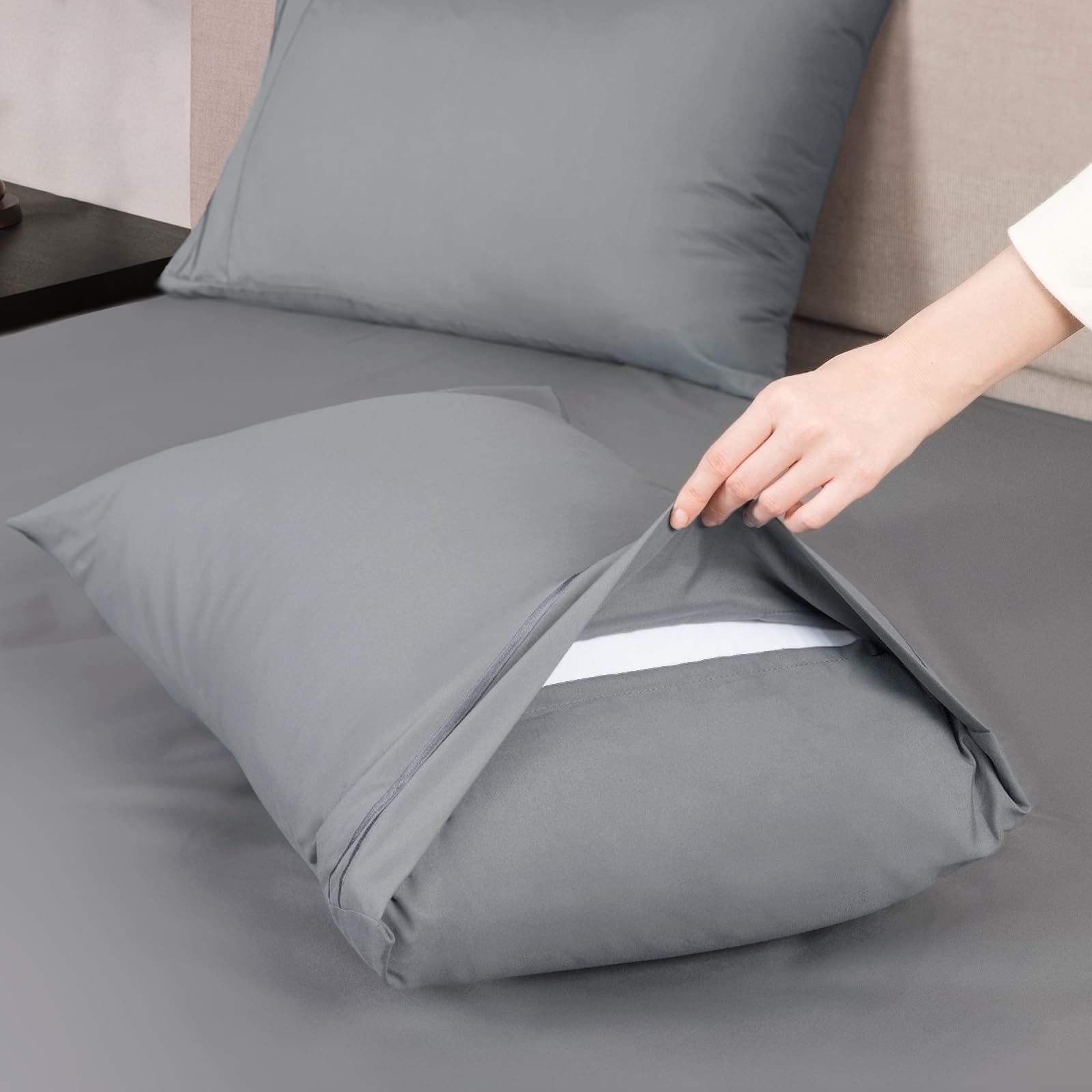 Mejoroom two envelope pillowcases laid flat showing clean closure and comfort