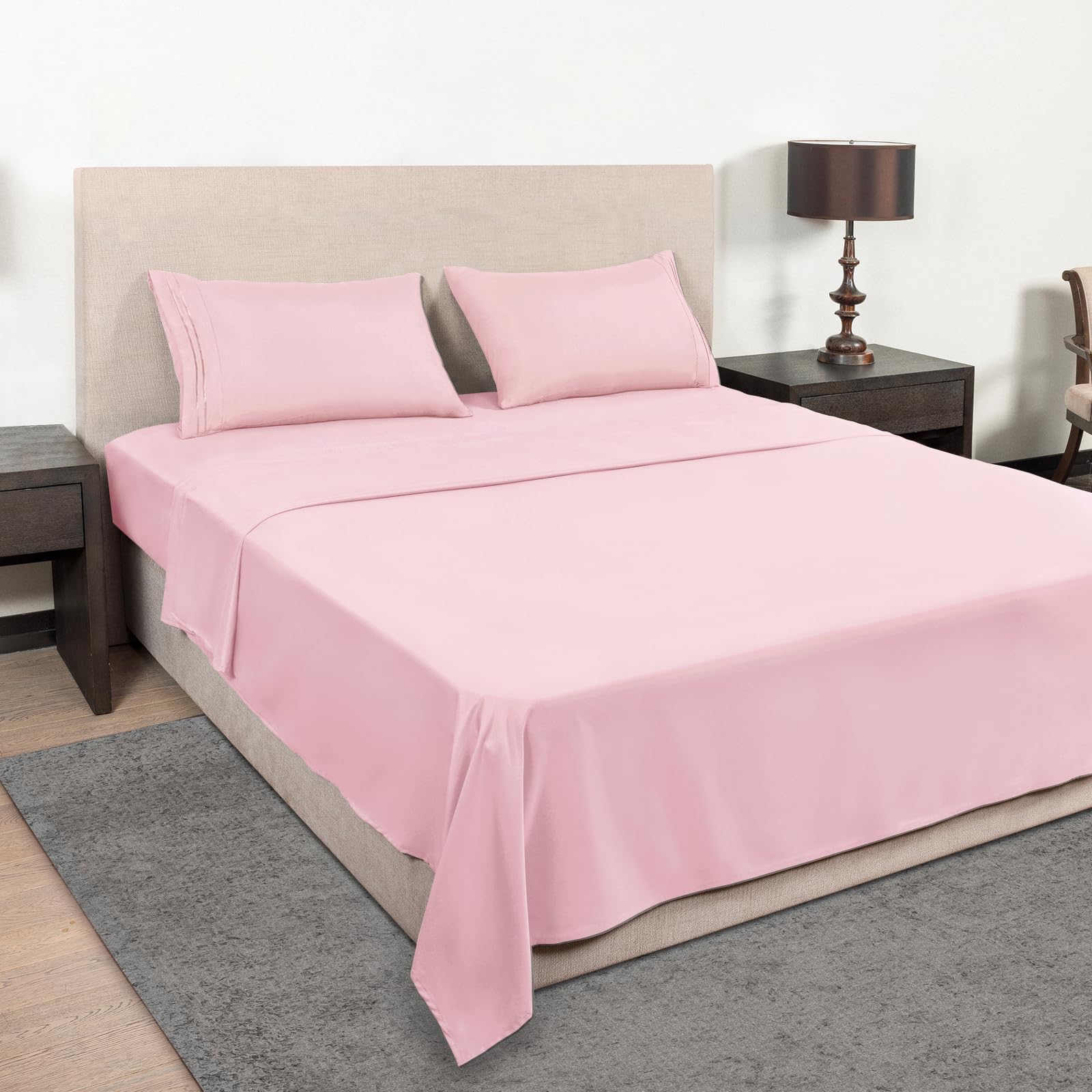 Mejoroom sheet set beside ruler illustrating Twin XL fit and deep-pocket benefit