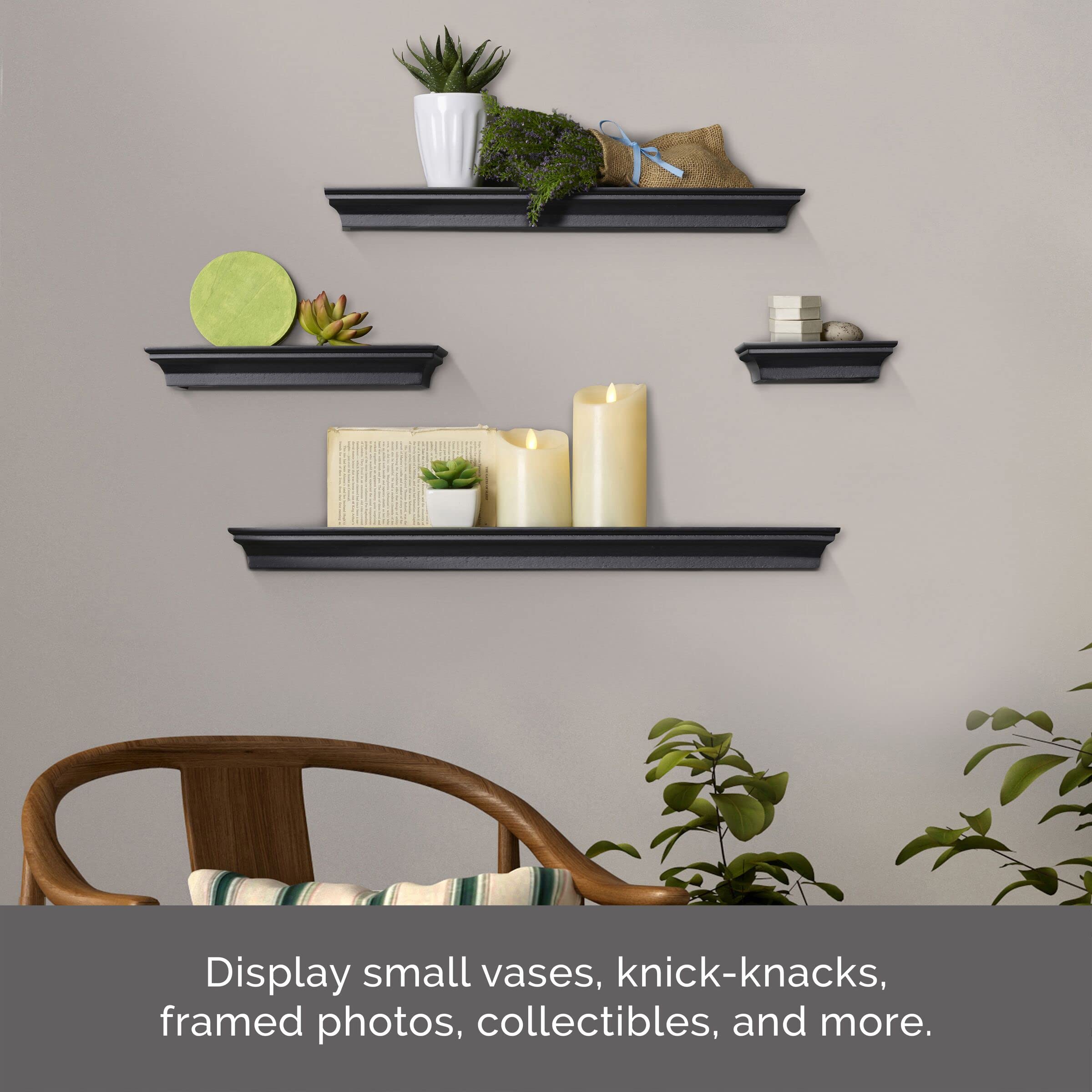 MELANNCO close-up of the 24-inch shelf highlighting finish and depth