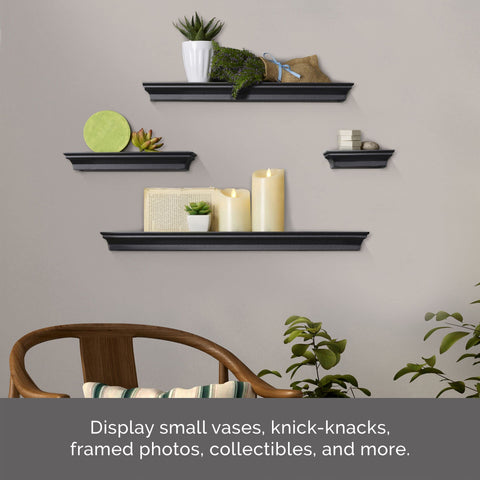 MELANNCO close-up of the 24-inch shelf highlighting finish and depth