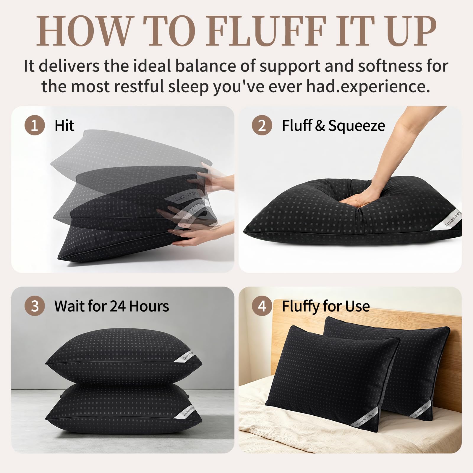 Melising standard-size pillow beside ruler for scale and clear fit for most pillowcases