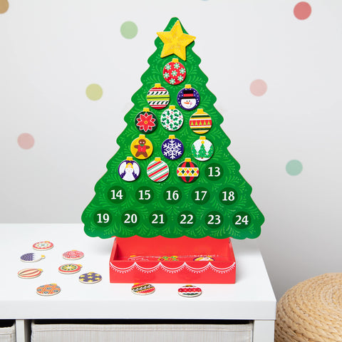Melissa & Doug spread of colorful ornaments illustrating variety and imaginative decorating options benefit