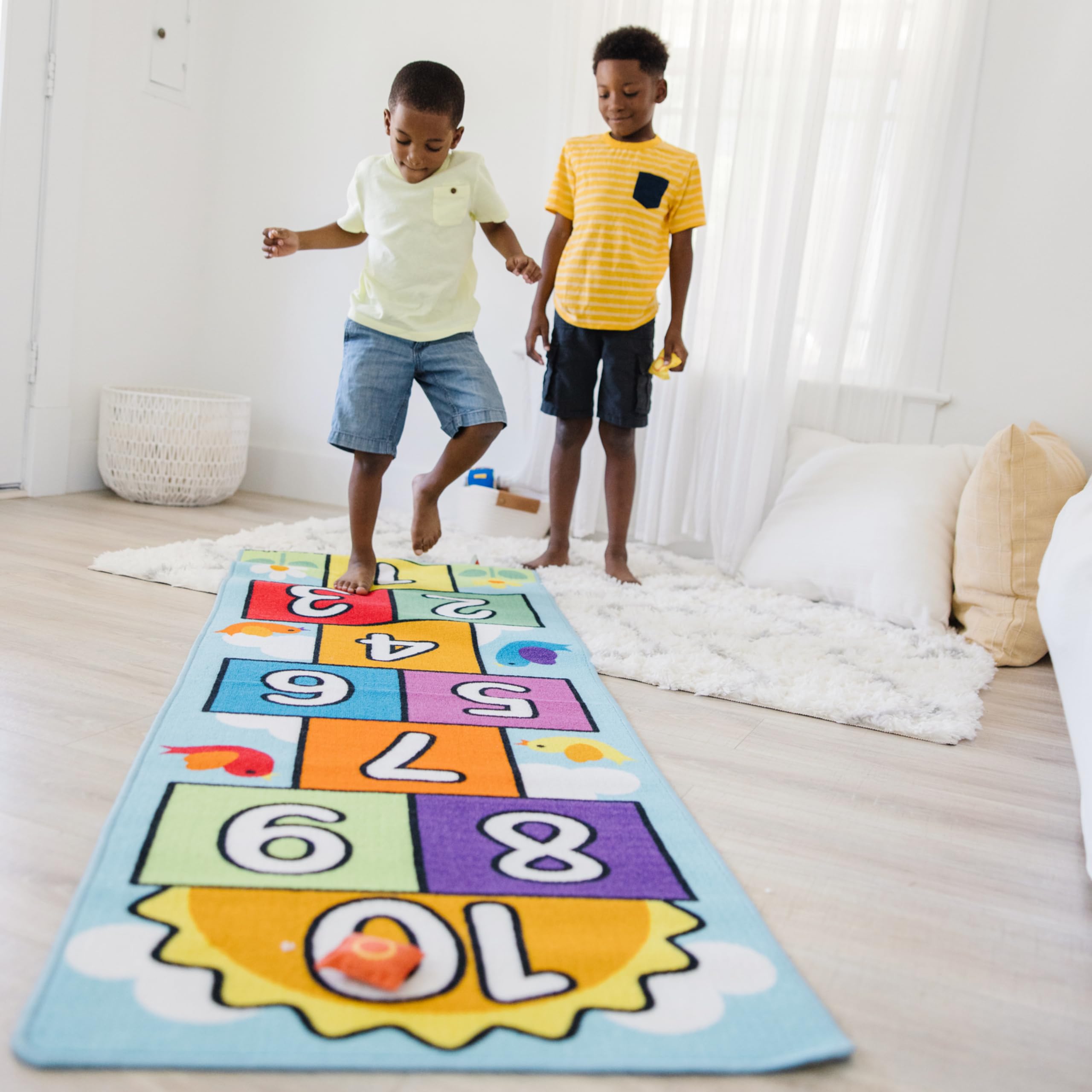 Melissa & Doug care label showing machine-washable fabric for easy cleaning and maintenance