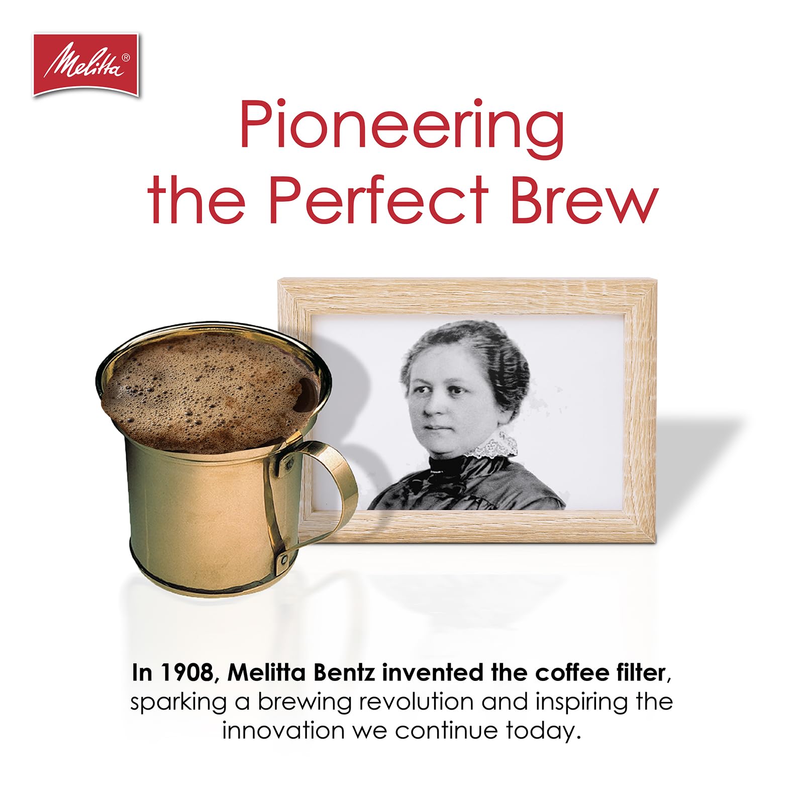 Melitta filter folded in cone shape showing secure fit for standard brewers