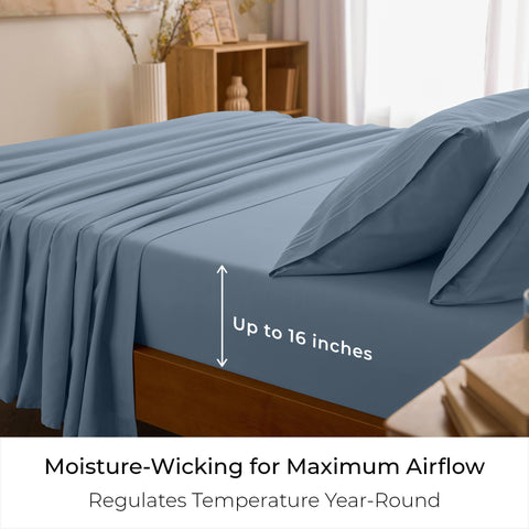 Mellanni made bed in bedroom lifestyle scene showing comfort and hotel-like appearance