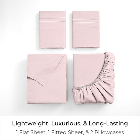 Mellanni microfiber fabric close-up revealing double-brushed texture, plush breathable feel
