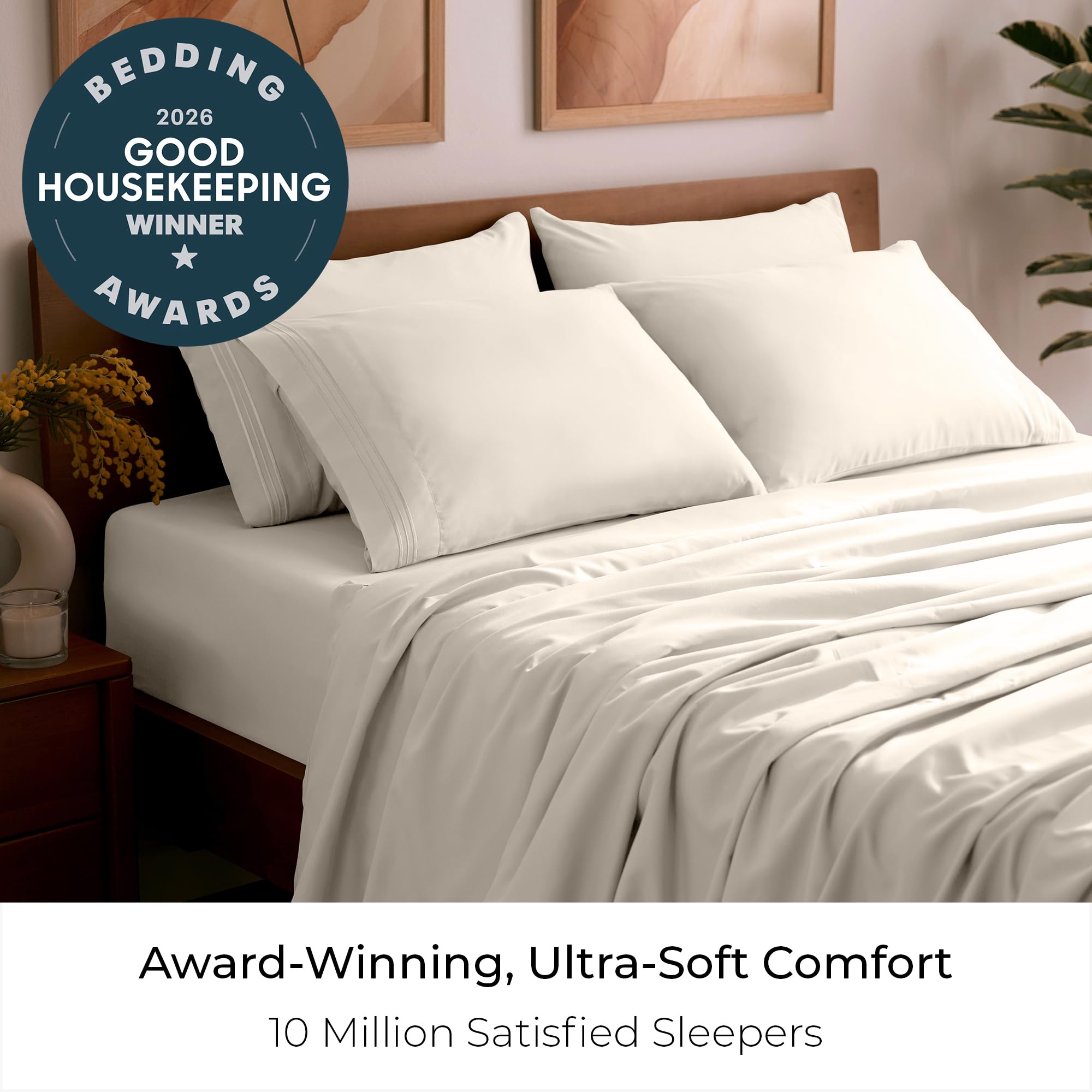 Mellanni close-up of fitted sheet deep pocket for secure mattress fit