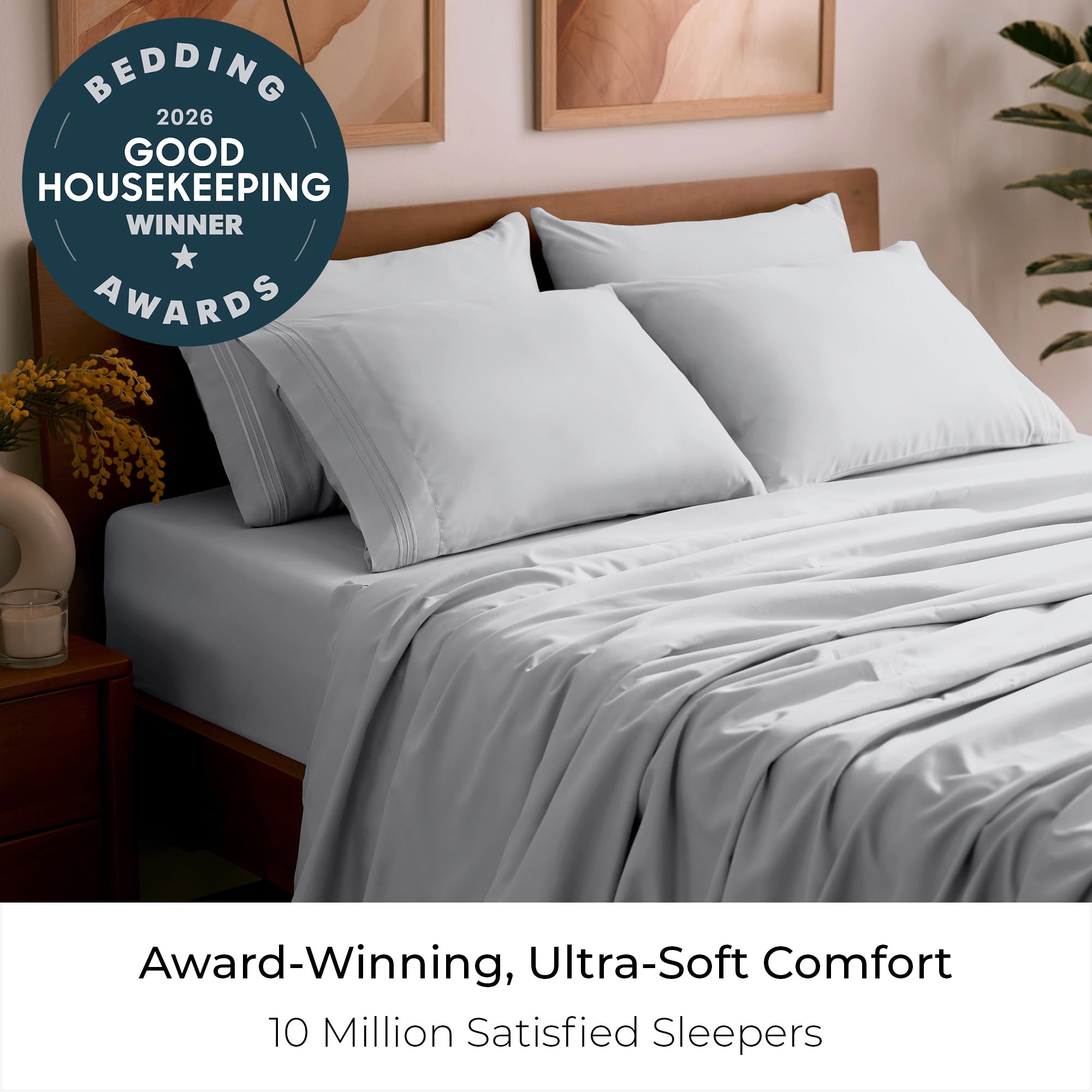 Mellanni fitted sheet deep pocket detail demonstrating secure fit for thick mattresses