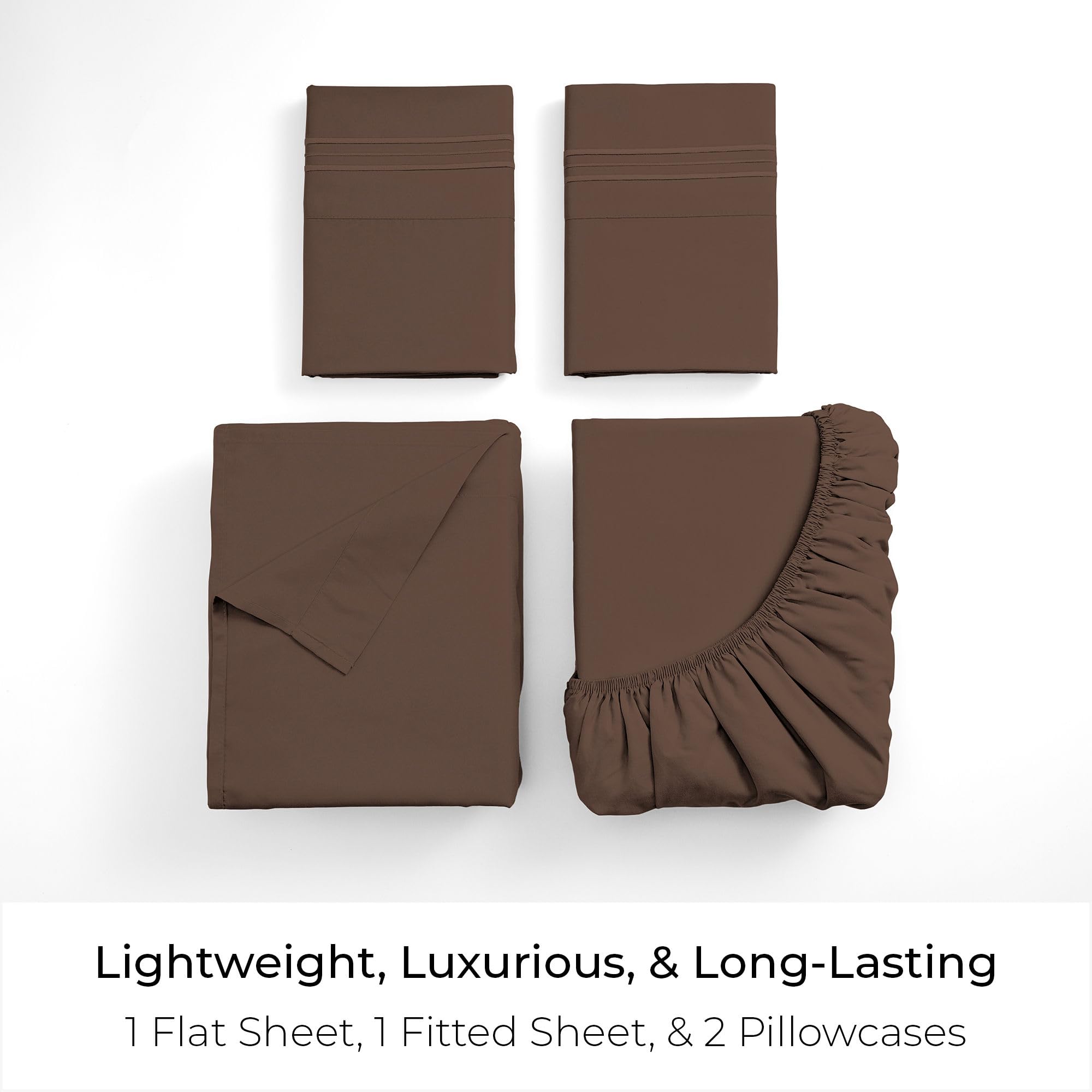 Mellanni fitted sheet corner showing 16-inch deep pocket and elastic for secure fit