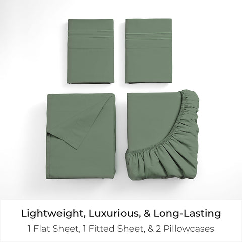 Mellanni fitted sheet stretched on mattress showing deep pocket benefit