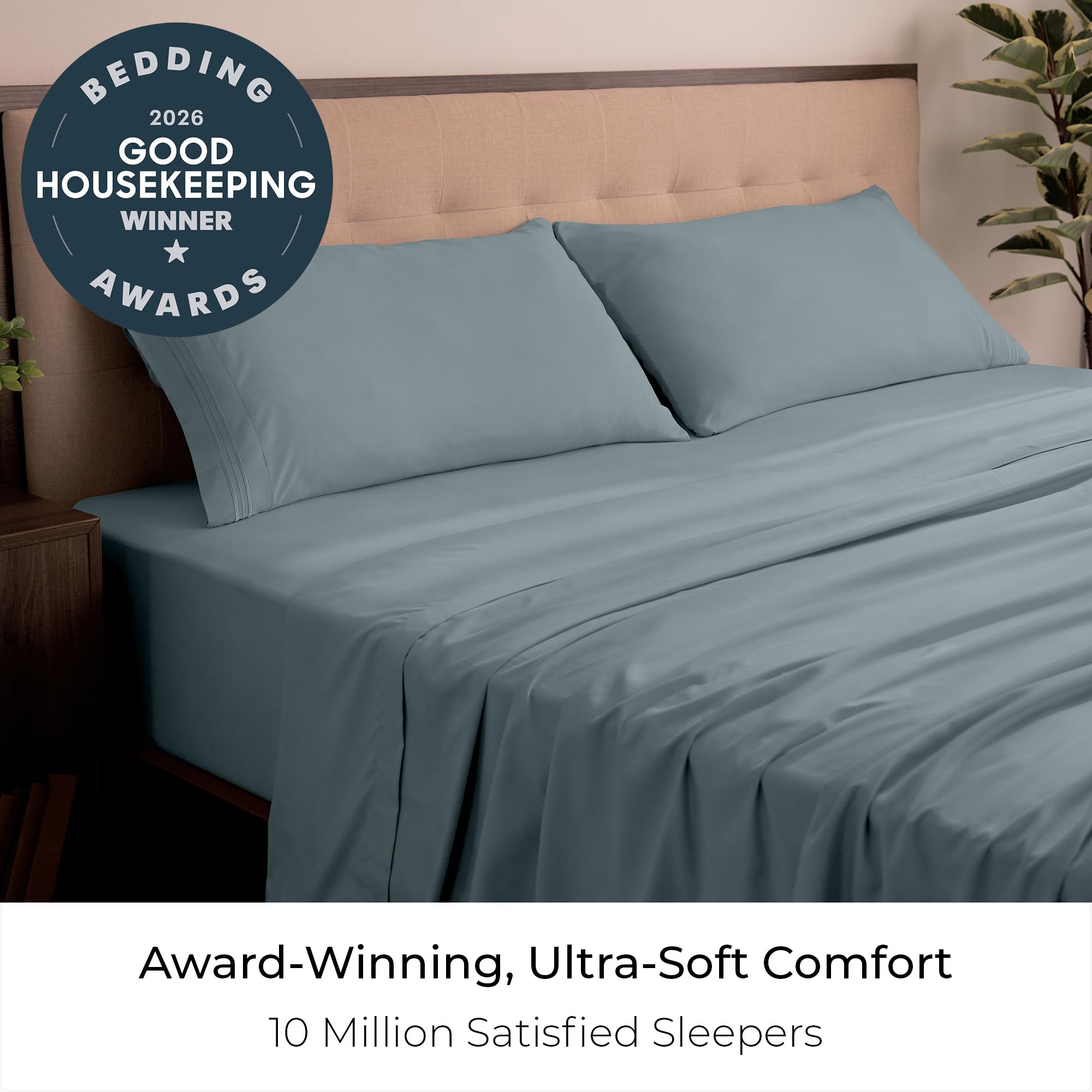 Mellanni fitted sheet elastic detail demonstrating secure fit and stay-put benefit