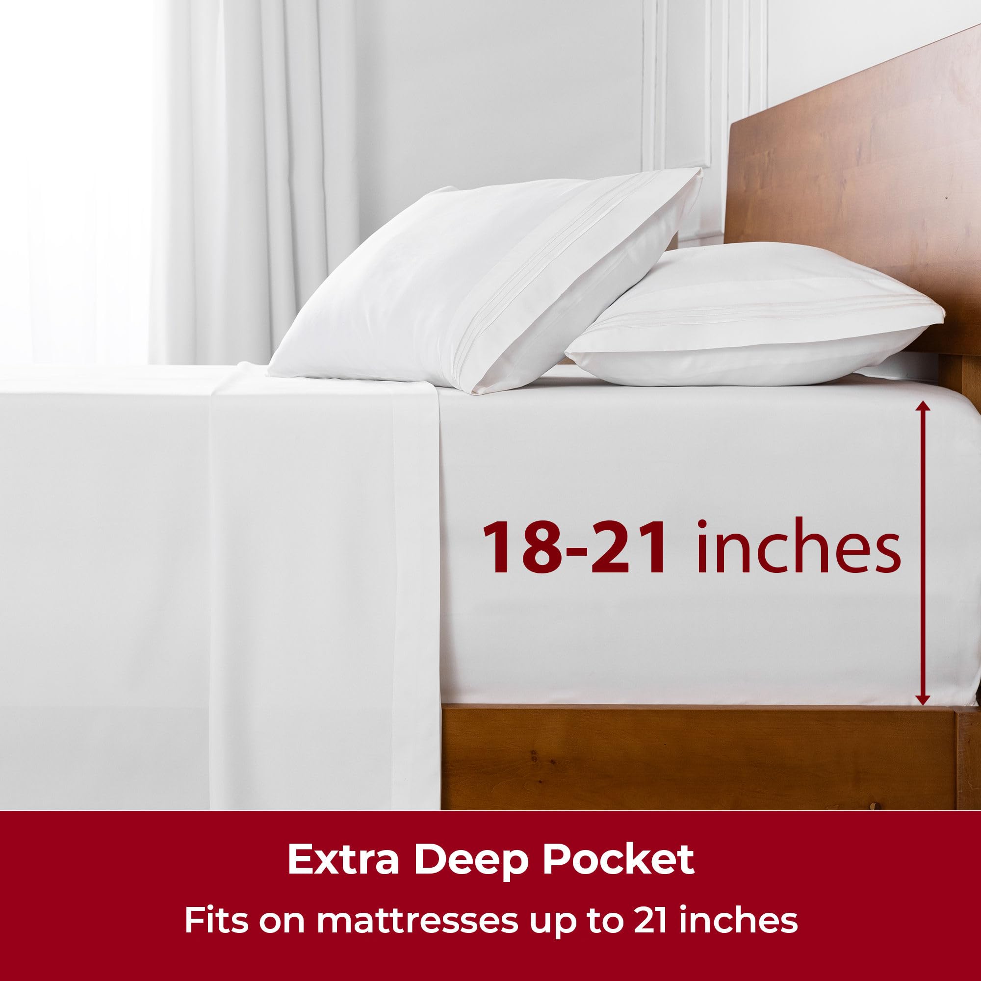 Mellanni fitted sheet elastic seam detail ensuring snug mattress hold