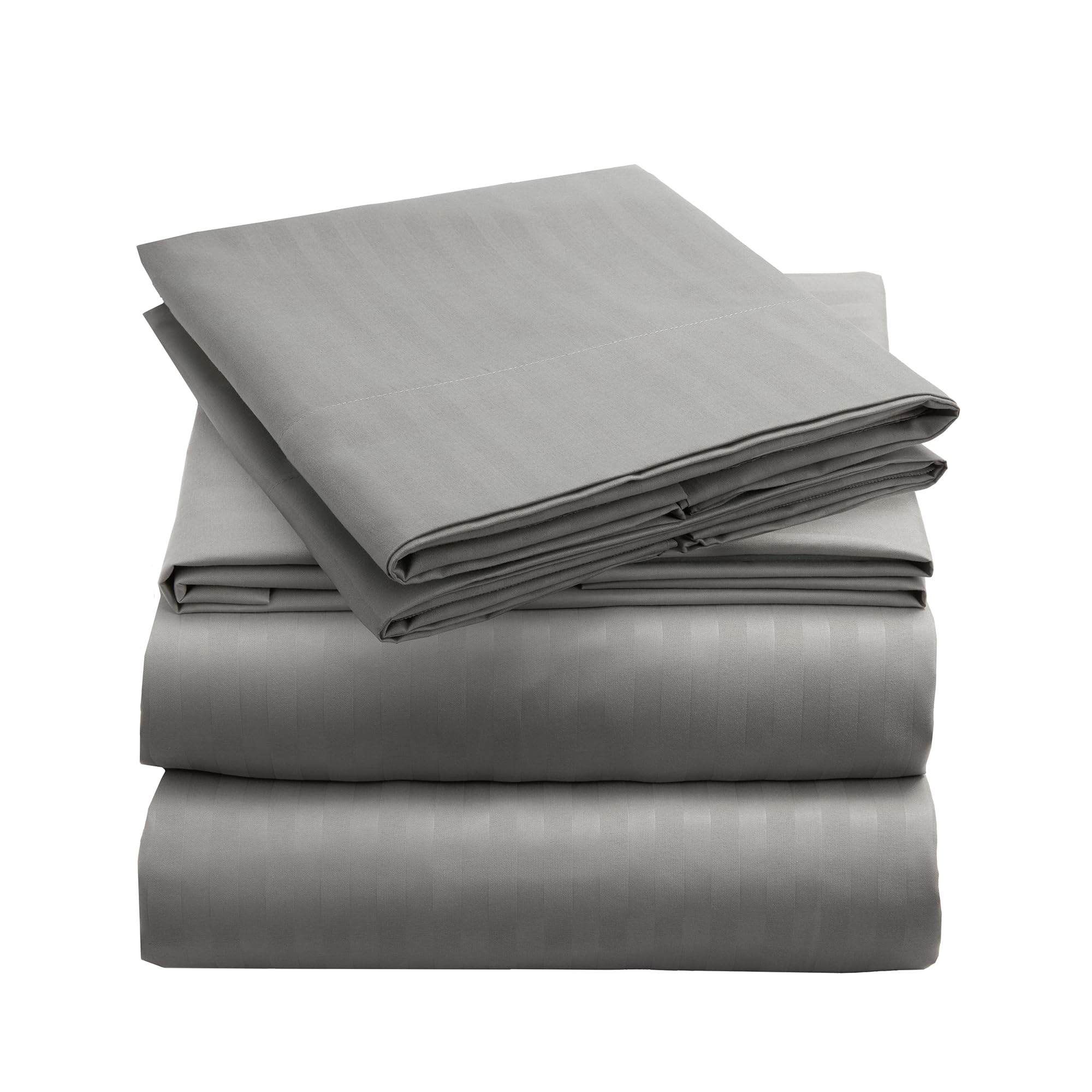 Mellanni front packaging showing striped gray/silver design and set contents