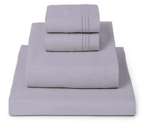 Mellanni full set front view shows neat folds and inviting lavender comfort