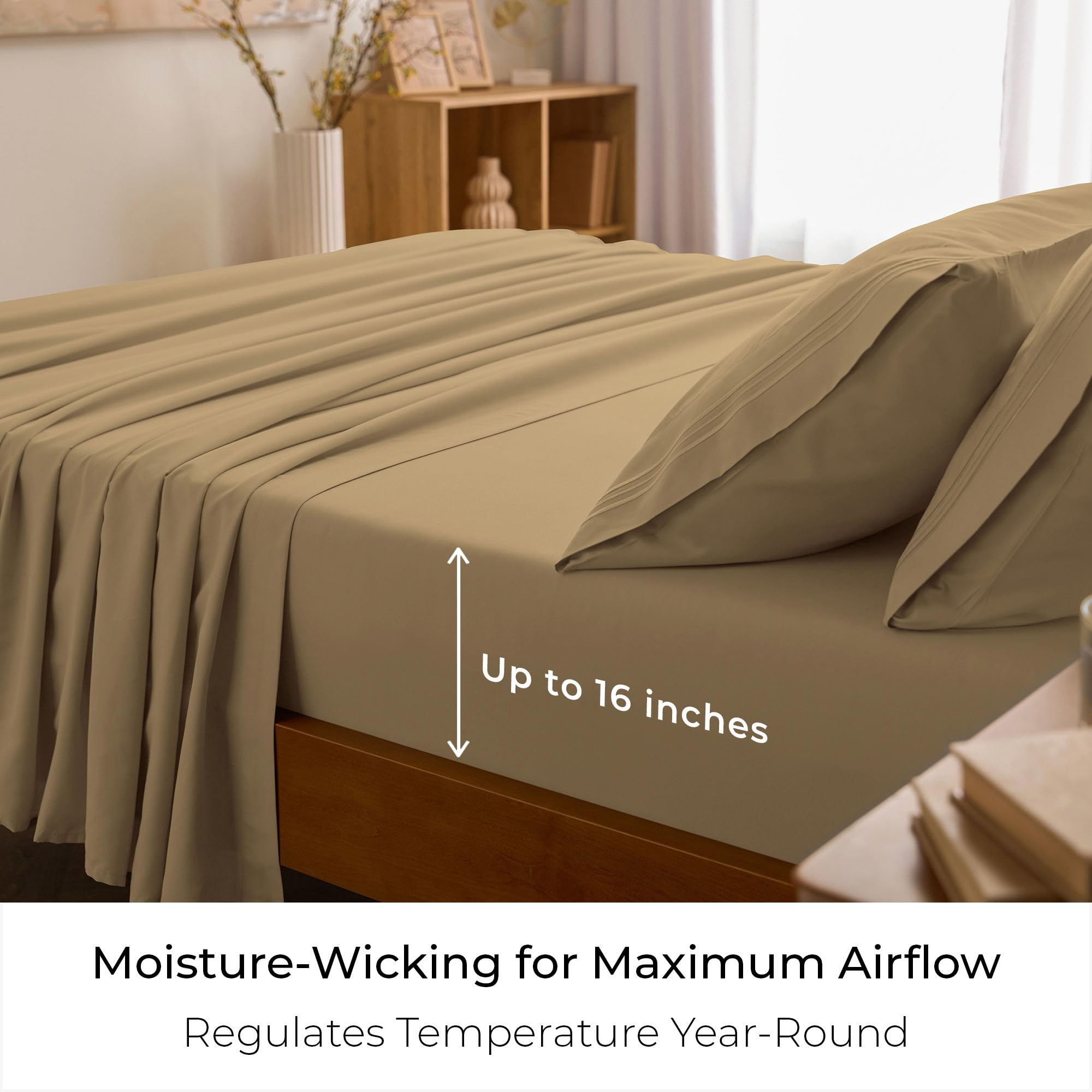 Mellanni pillowcases styled on pillows showing smooth finish and comfort