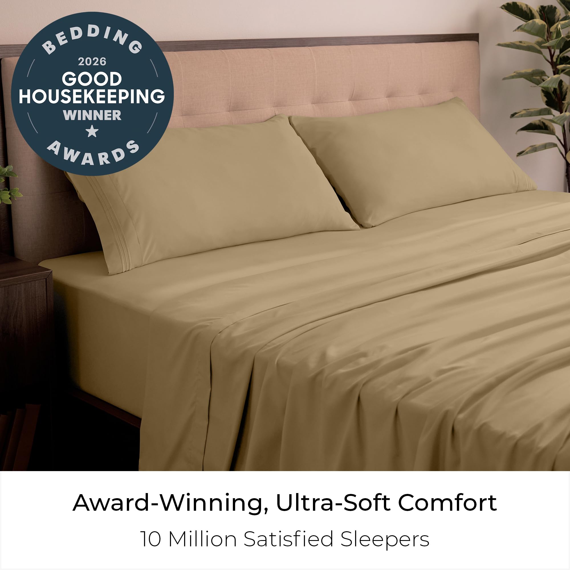 Mellanni fitted sheet deep pocket detail demonstrating snug 16-inch fit for tall mattresses