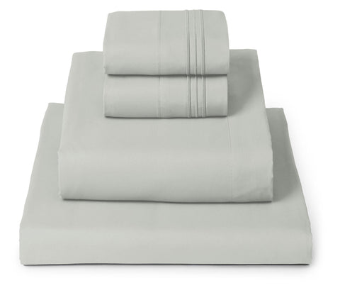 Mellanni Iconic front view showing spa mint sheets and neat fit for a polished bed
