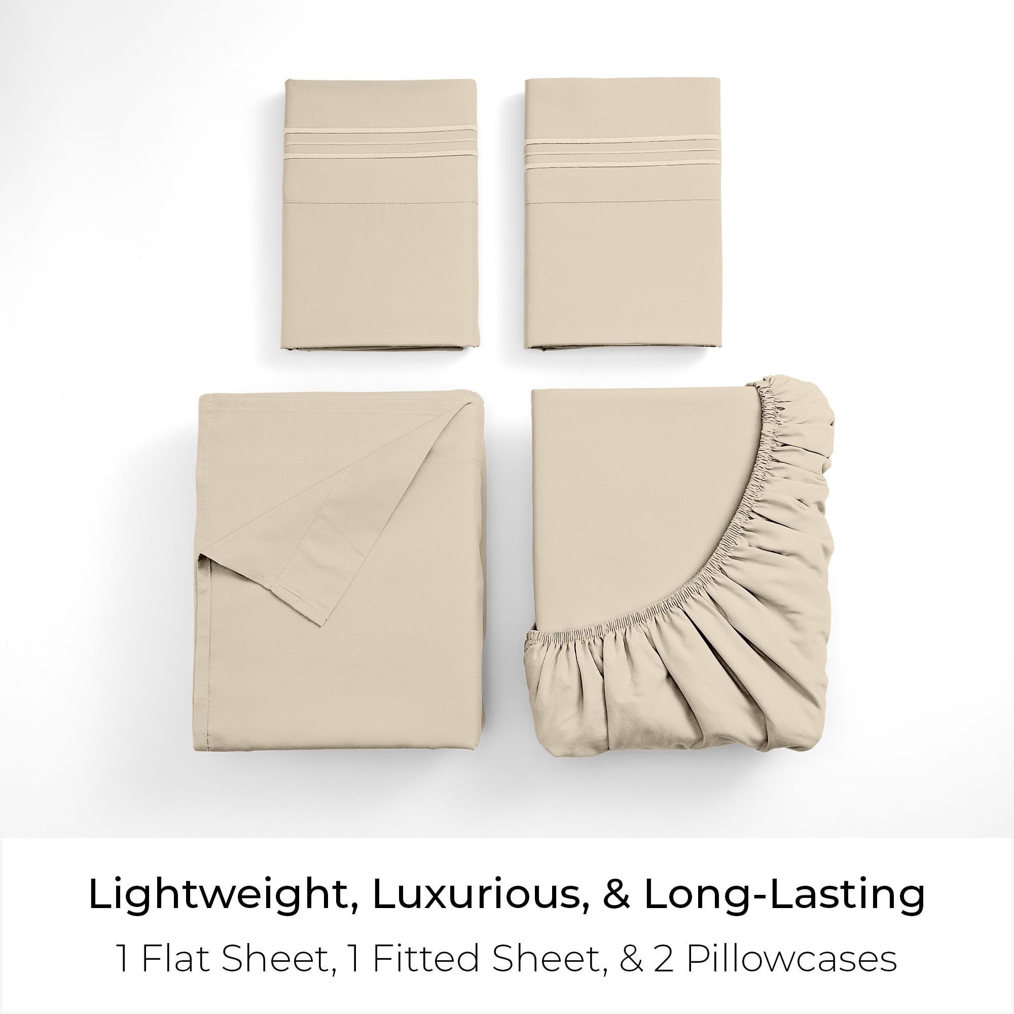 Mellanni fitted sheet corner with sewn-in elastic demonstrating secure fit for deep mattresses