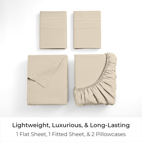 Mellanni fitted sheet corner with sewn-in elastic demonstrating secure fit for deep mattresses