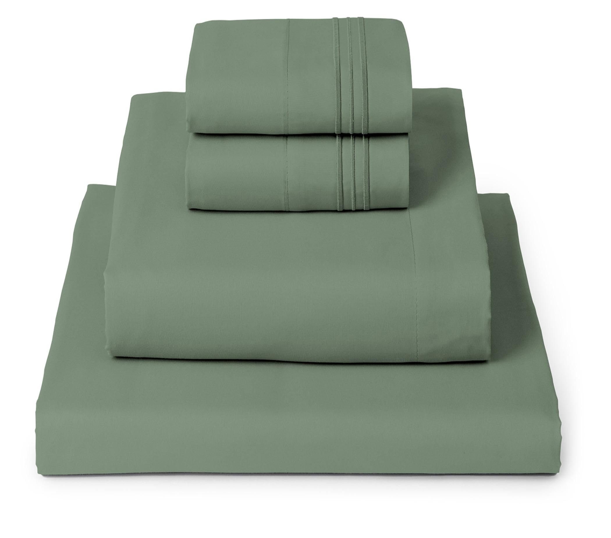 Mellanni front view of king sheet set showing tidy packaging and color benefit