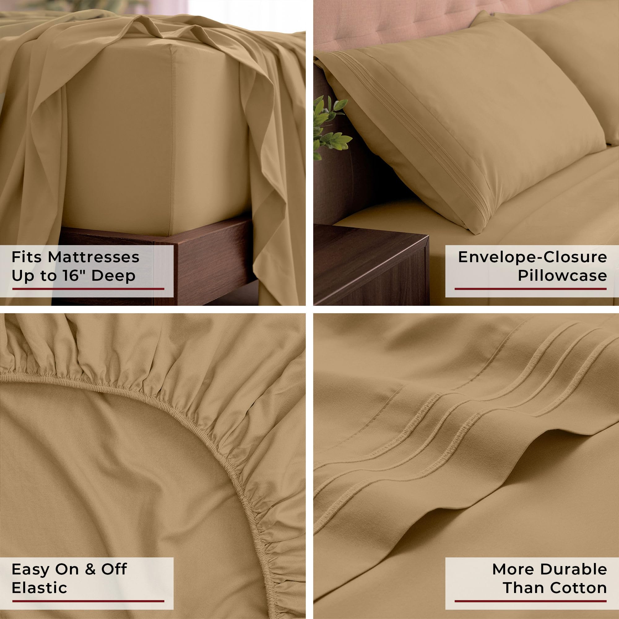 Mellanni pillowcase edge stitching close-up showing durable seams and neat finish