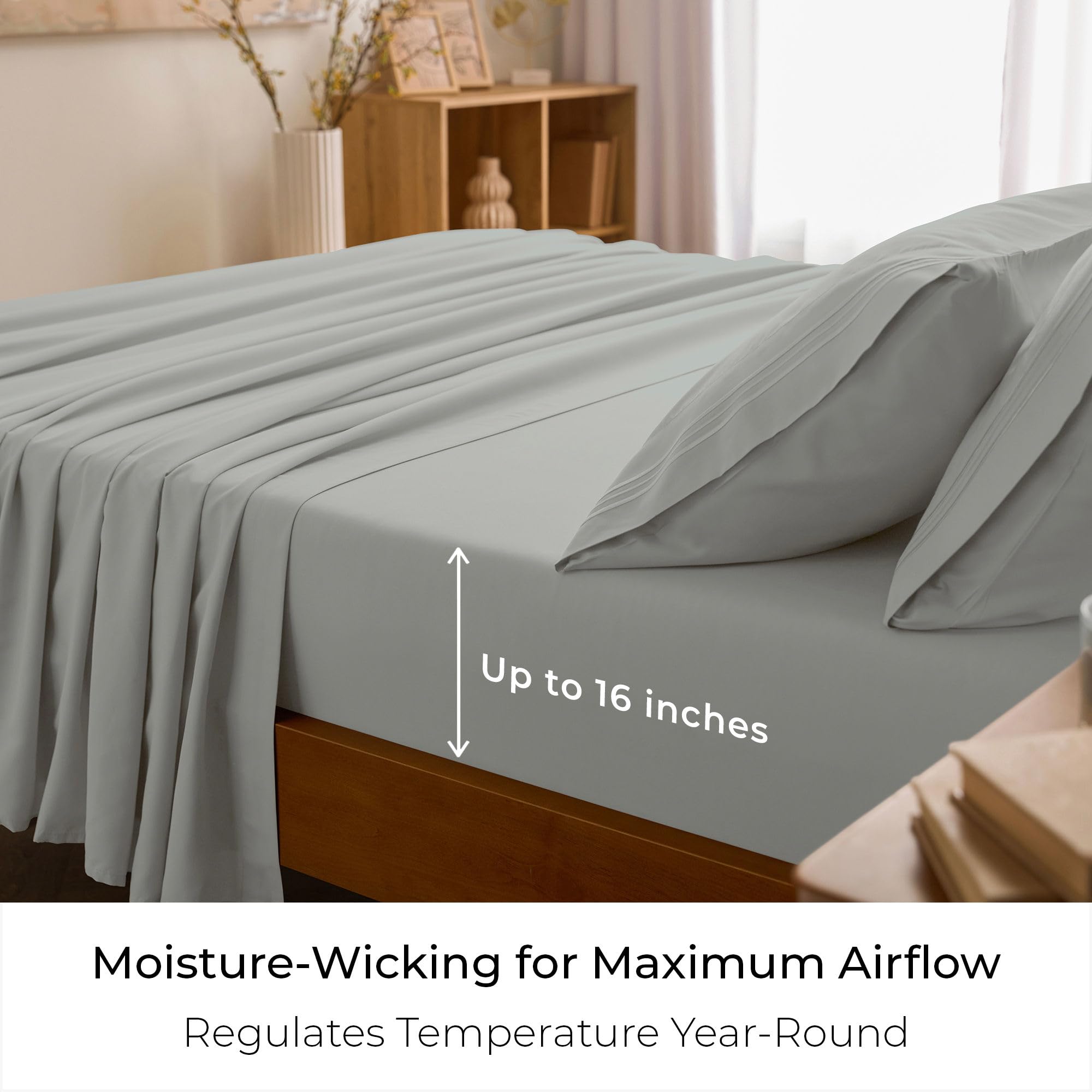 Mellanni Iconic pillowcase pair arranged on bed offering plush comfort and smoothness