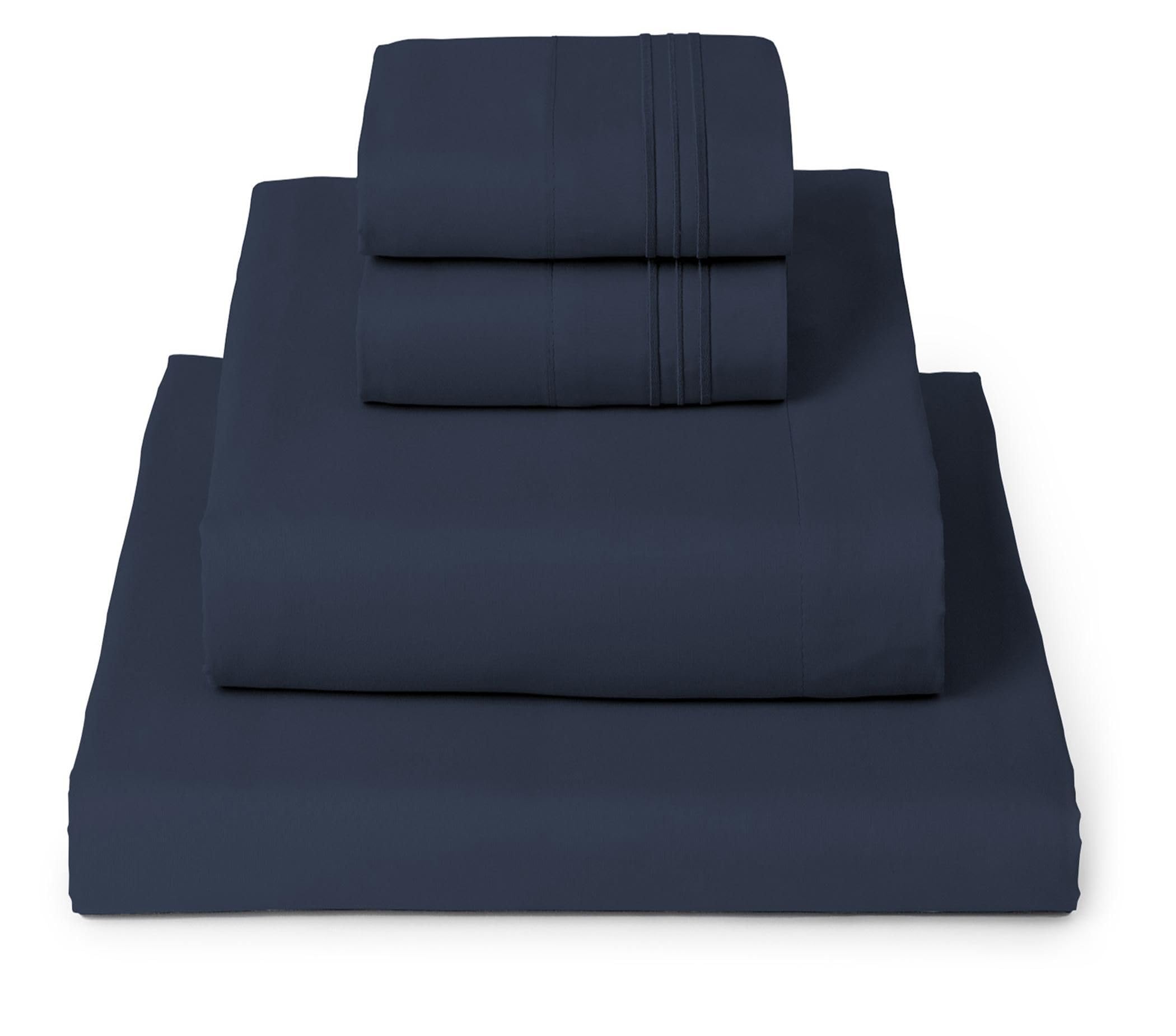 Mellanni navy blue set front packaging showing contents and color benefit
