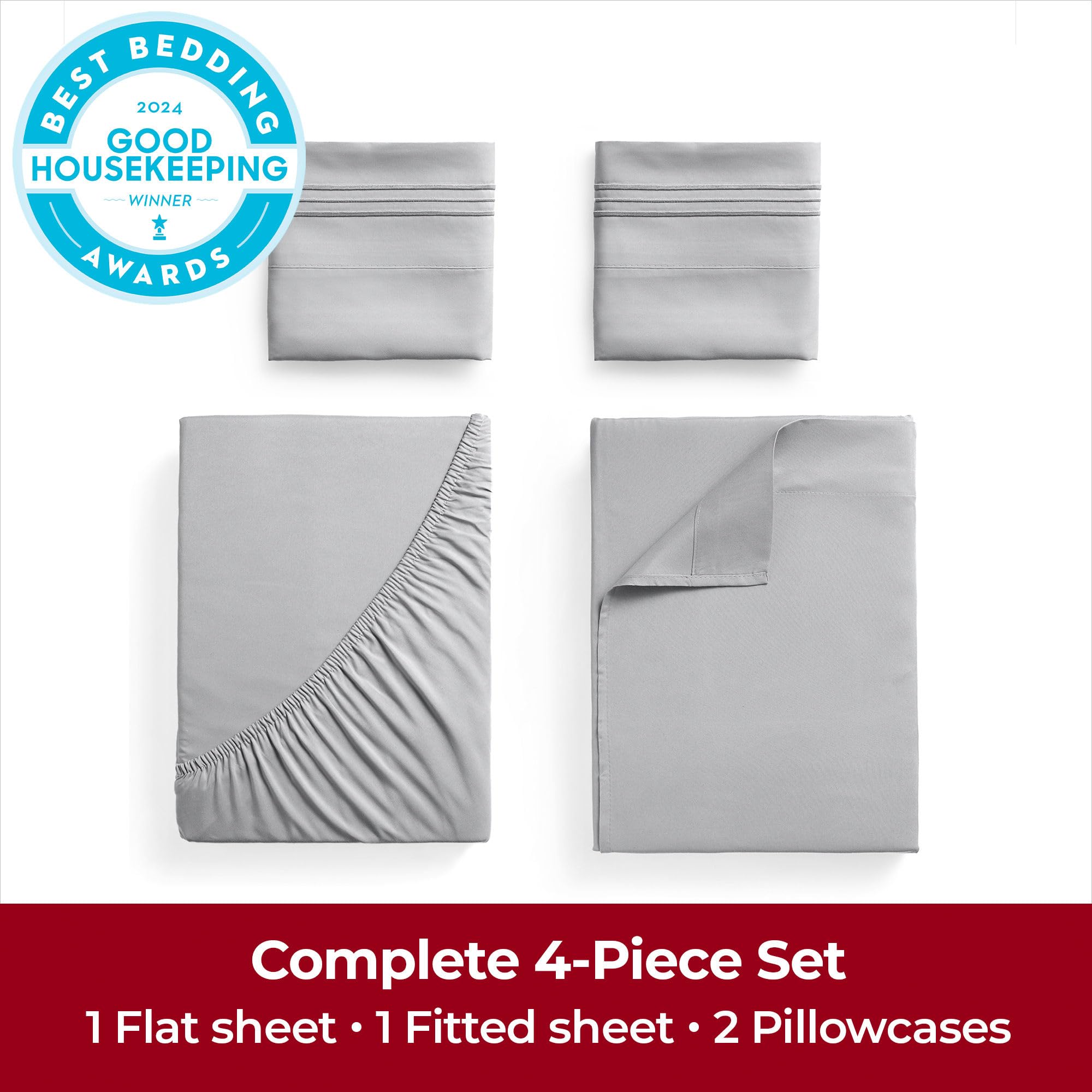 Mellanni two pillowcases displayed, illustrating hotel-style softness and symmetry