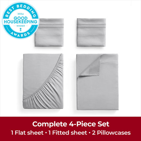 Mellanni two pillowcases displayed, illustrating hotel-style softness and symmetry