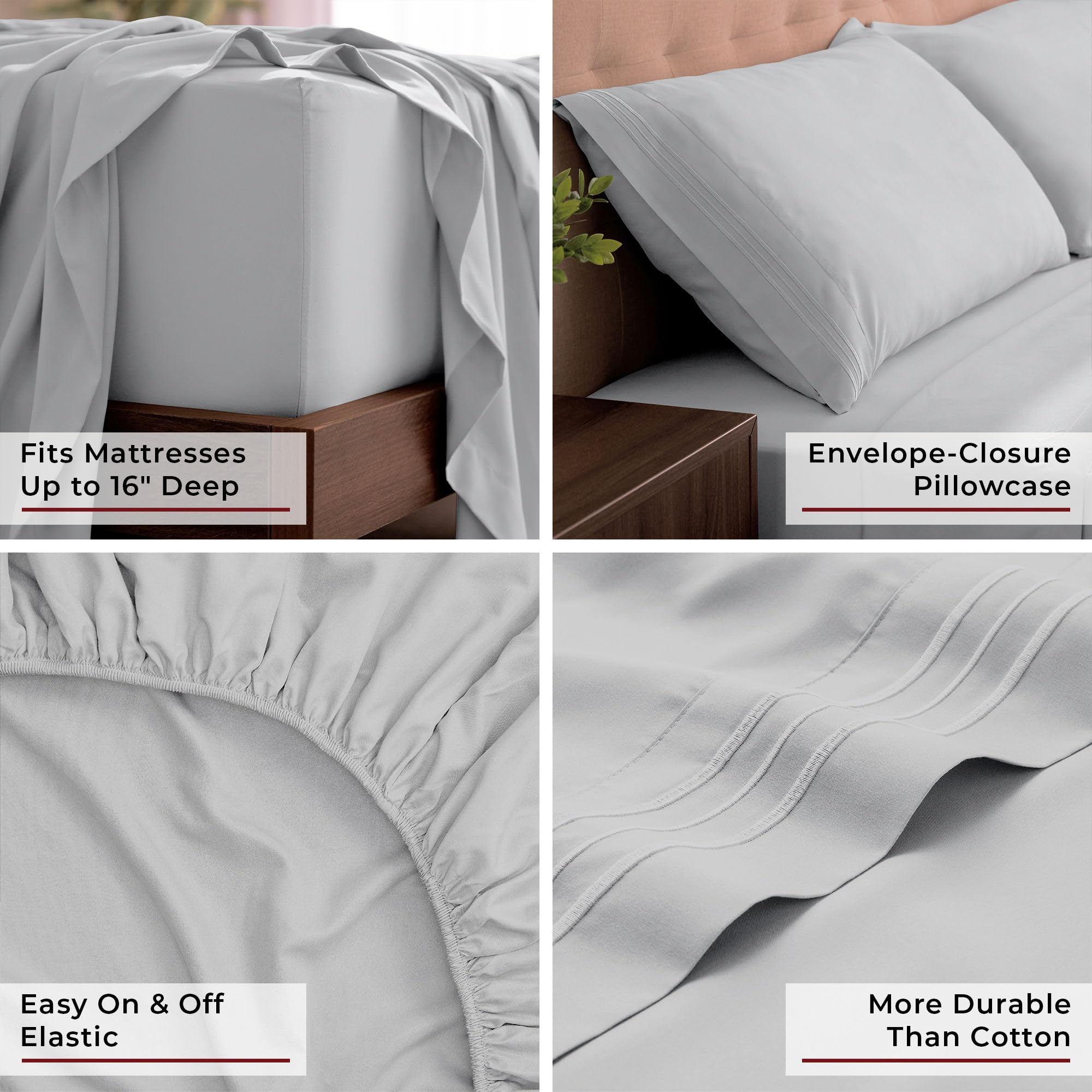 Mellanni sheet set on California King mattress showing scale and perfect 16-inch pocket fit
