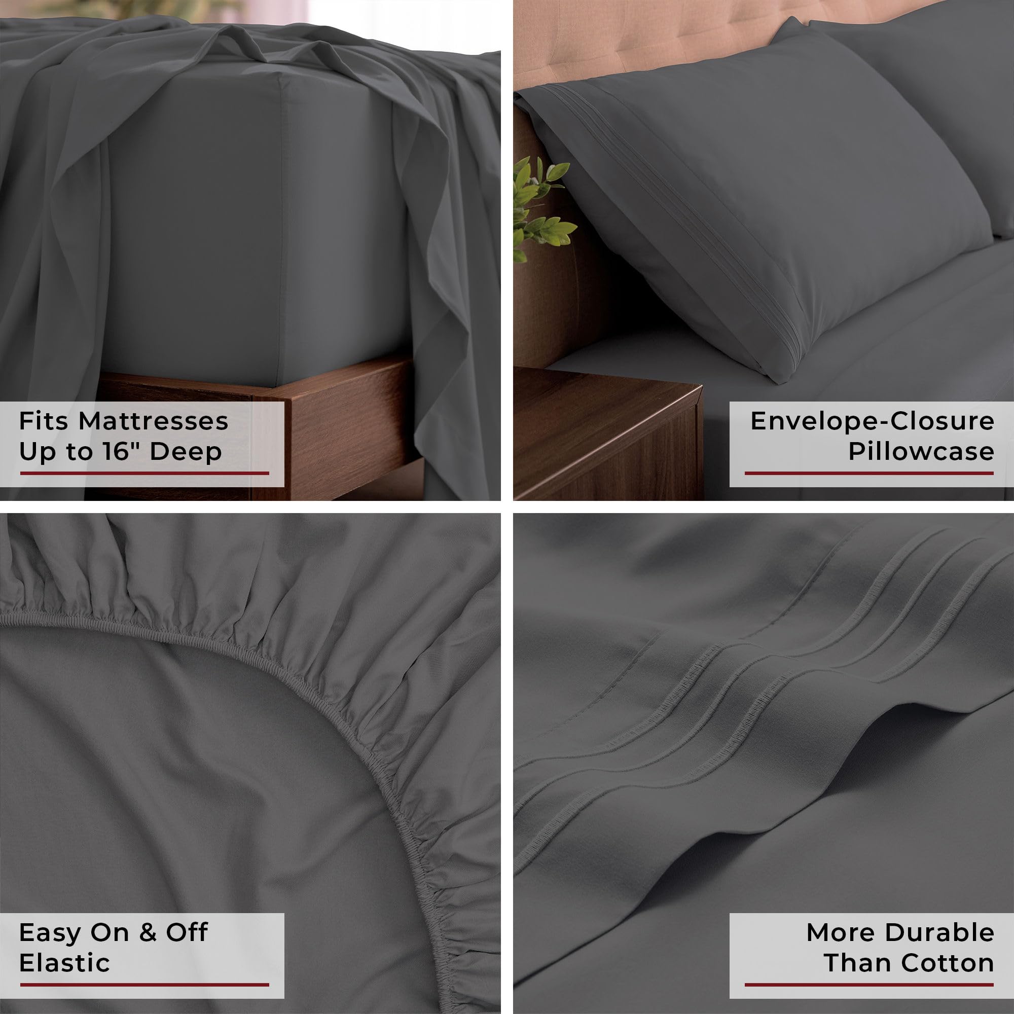 Mellanni king sheet fitted on 16-inch mattress to demonstrate true-to-size fit