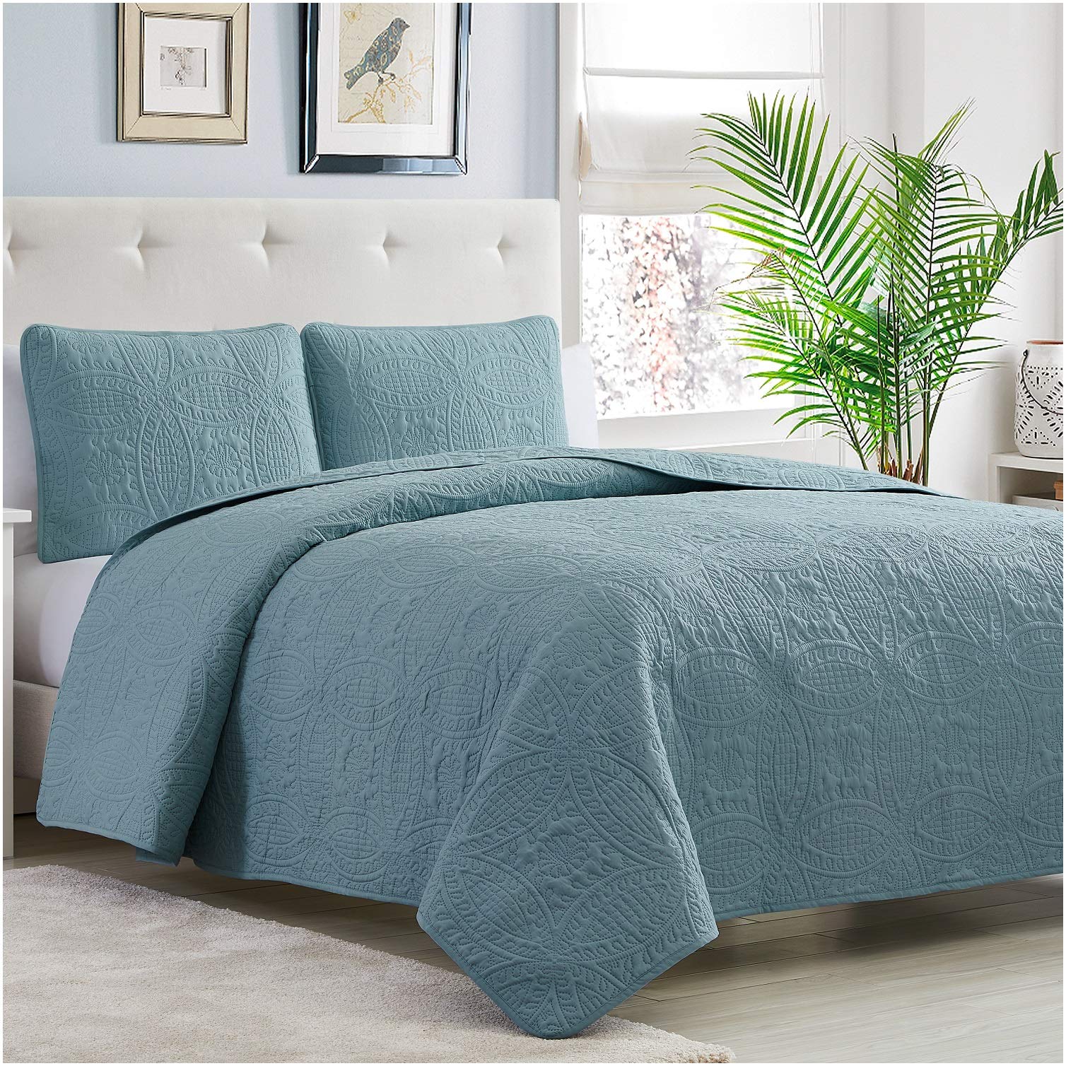 Mellanni coverlet side drop covering box spring and frame neatly