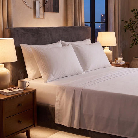 Mellanni king sheet set front packaging showing included pieces and color