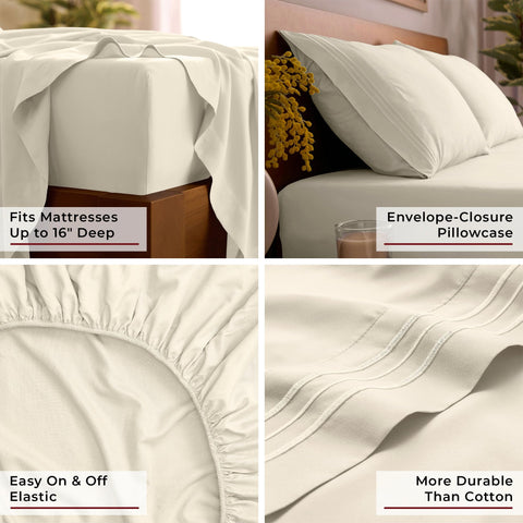 Mellanni label and Oeko-Tex tag detail showing certified safer textiles