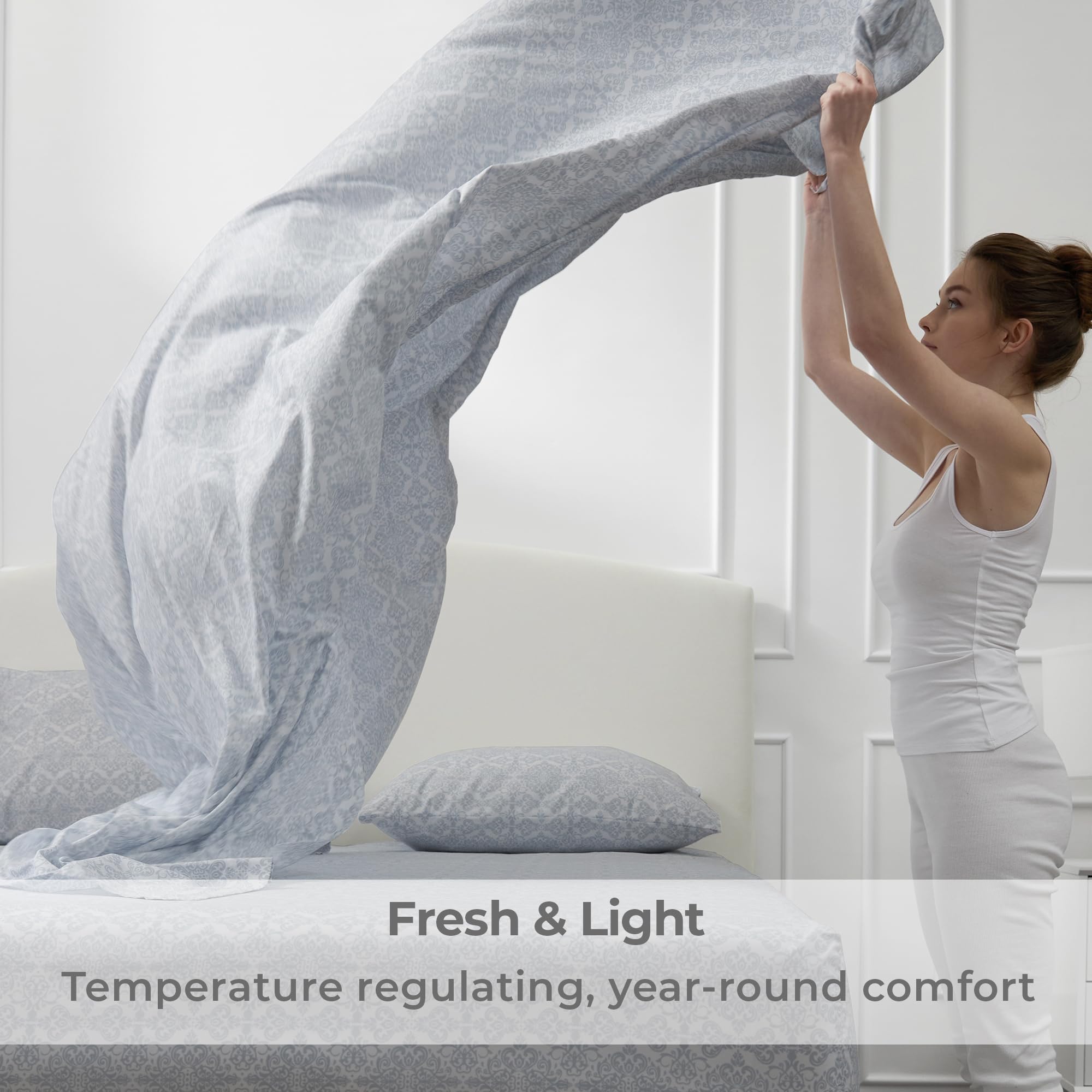 Mellanni pillowcase texture close-up highlighting soft brushed microfiber comfort