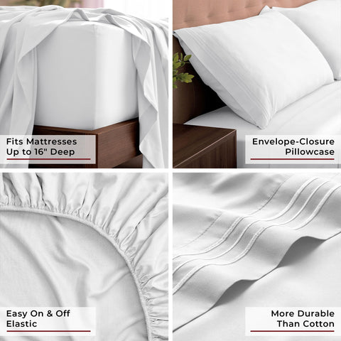Mellanni pillowcase edge stitching detail showing reinforced seams for long-lasting use