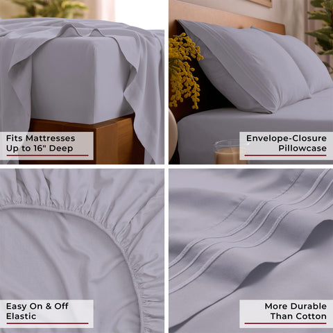 Mellanni envelope pillowcase rear view showing neat tuck closure