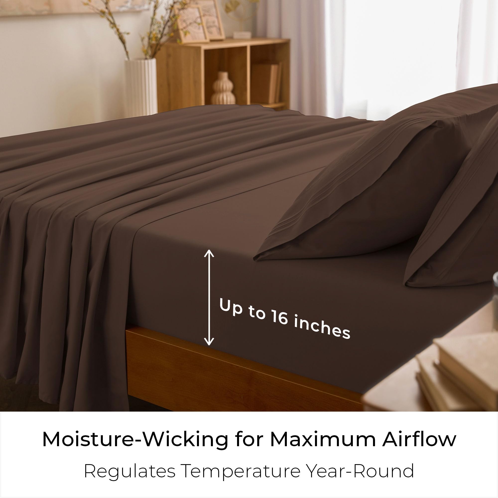 Mellanni pillowcase open end and stitching detail for durable, neat finish