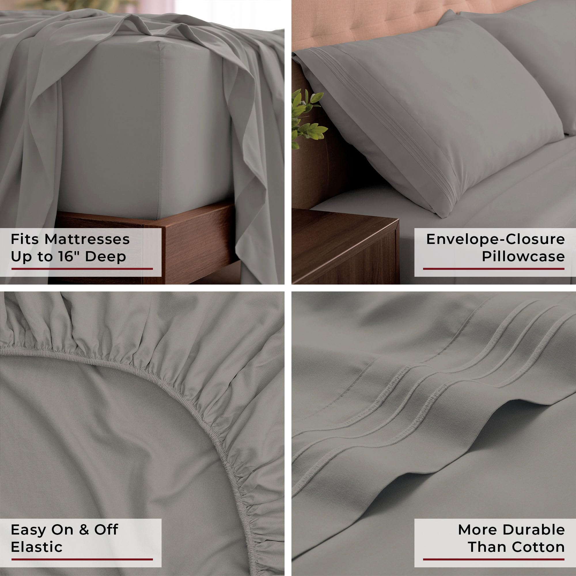 Mellanni two pillowcases arranged to show smooth wrinkle-resistant finish