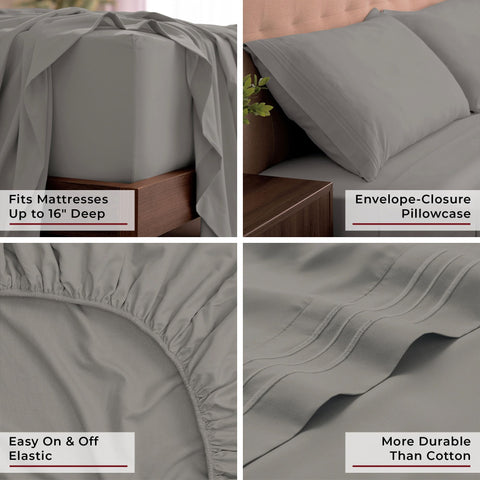 Mellanni two pillowcases arranged to show smooth wrinkle-resistant finish
