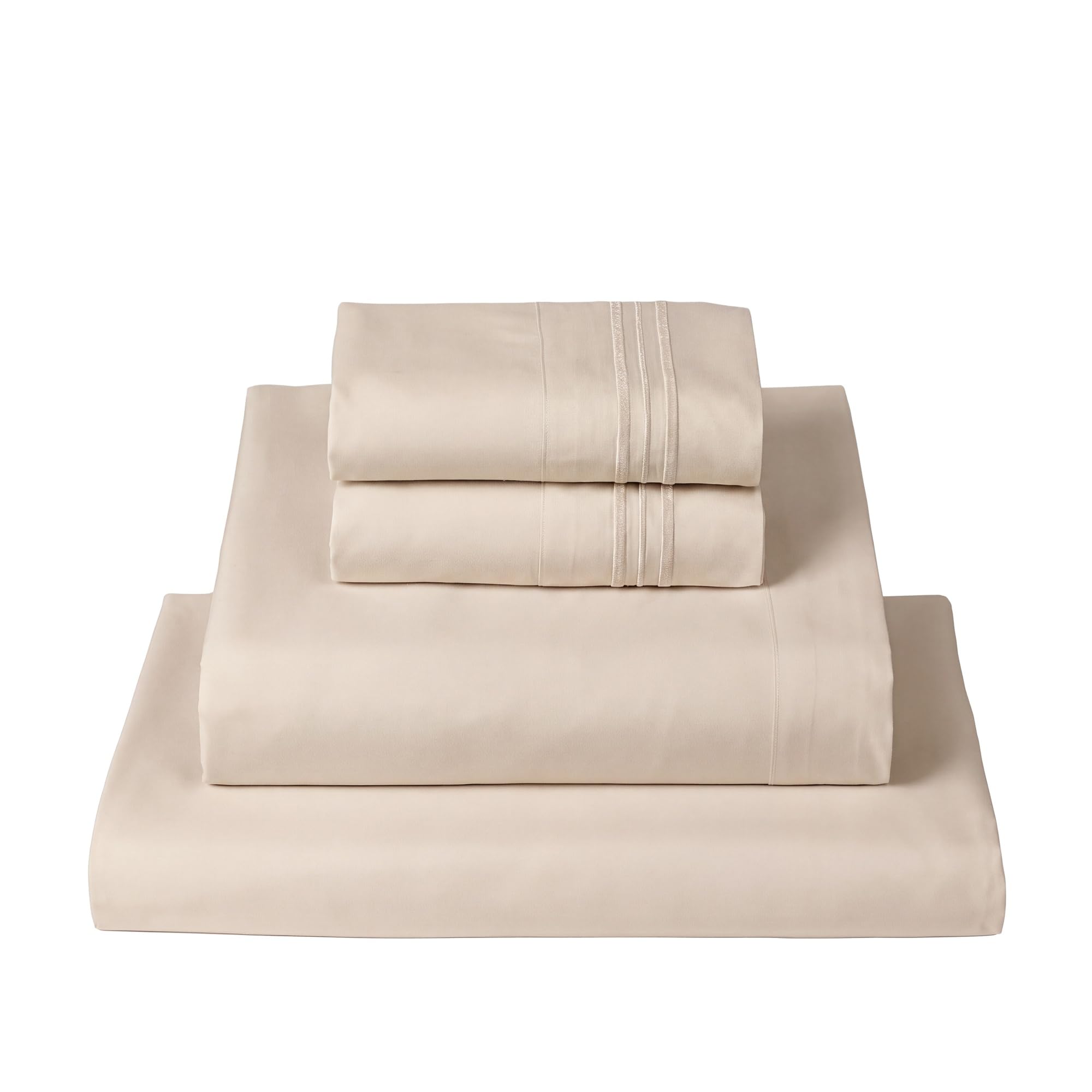 Mellanni queen set front packaging showing complete four-piece set benefits