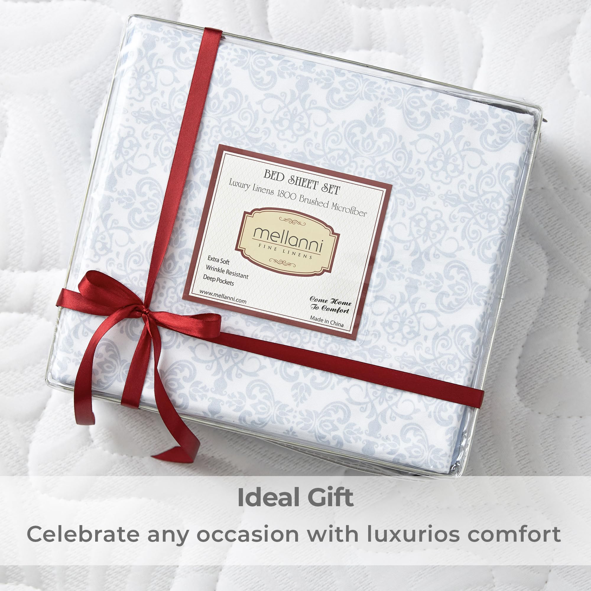 Mellanni queen sheet on mattress showing scale and snug, secure coverage