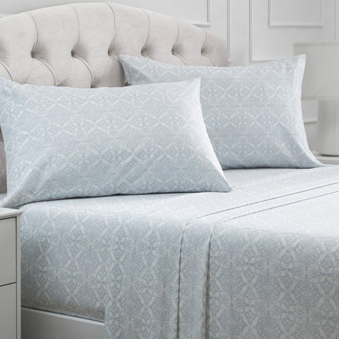 Mellanni sheet set front packaging showing color and pieces for easy selection