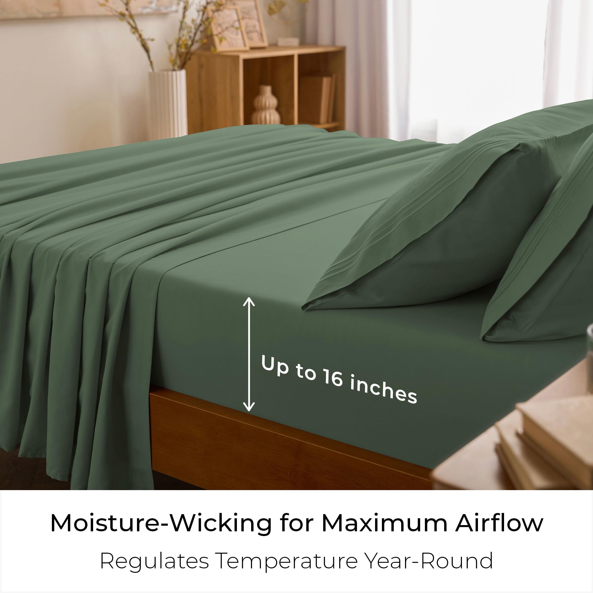 Mellanni two pillowcases stacked showing smooth finish and durability benefit